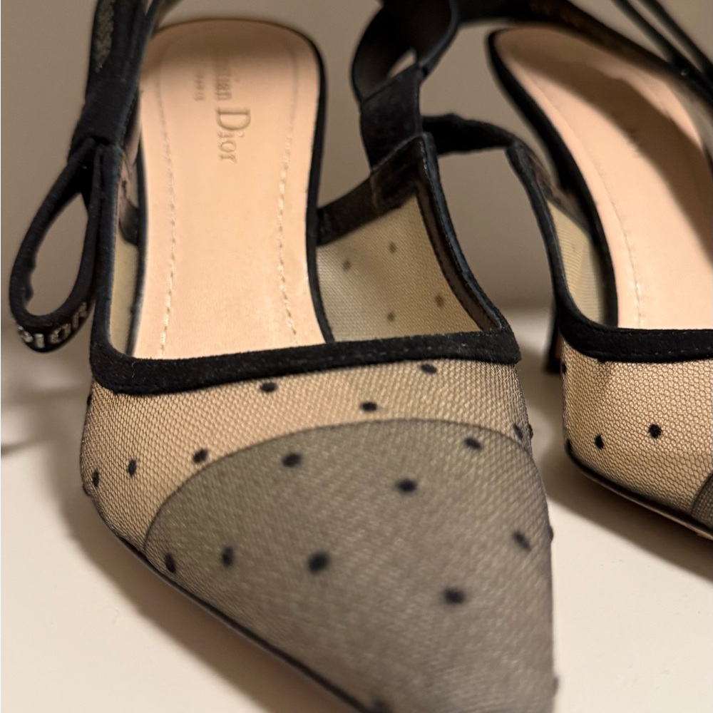 Dior Black Mesh Slingback Heels - Picture 16 of 16